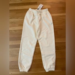 White jogger sweatpants